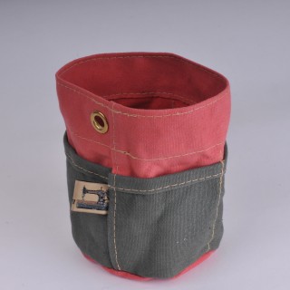 Desk Tidy - Red and Olive